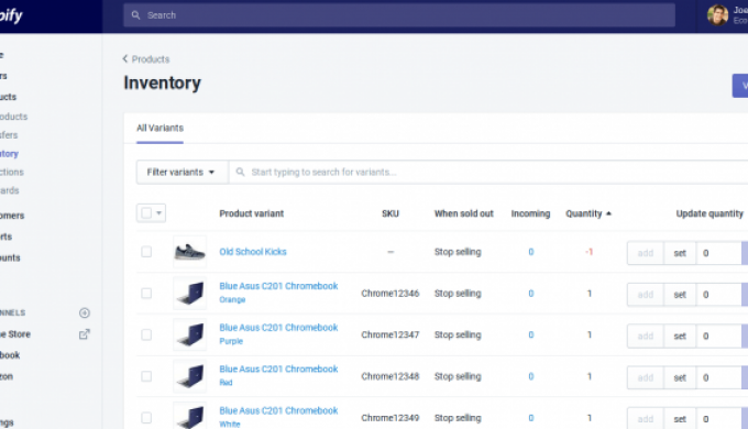Shopify platform
